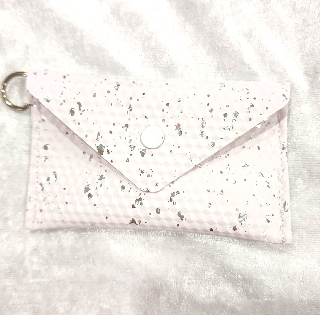 White & Silver Glitz Coin Purse