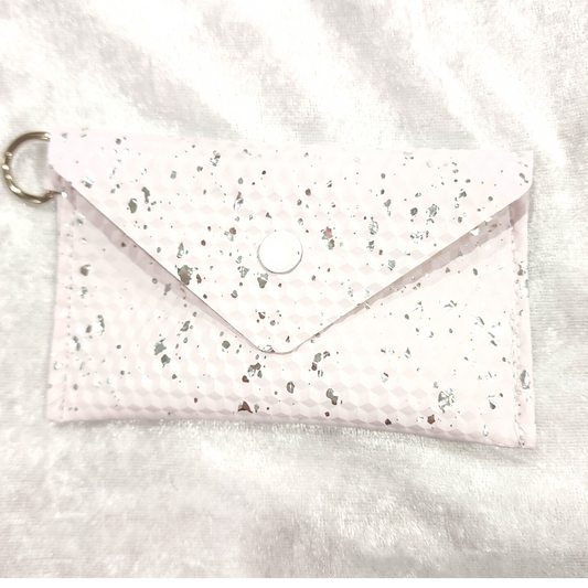 White & Silver Glitz Coin Purse