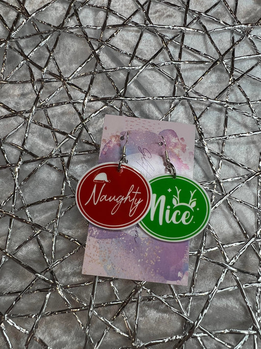 Naughty or Nice Christmas Earrings