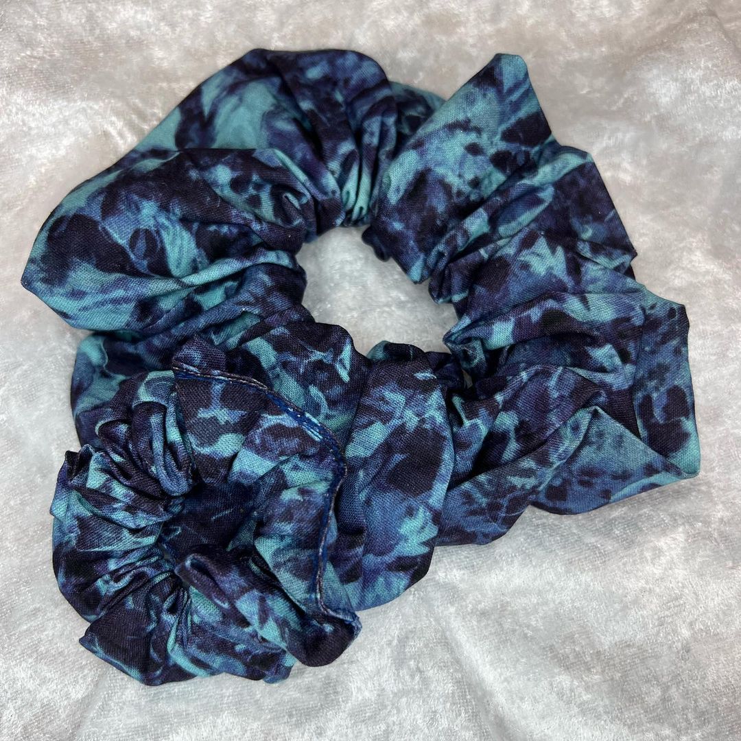 Blue Marble Magic Scrunchie