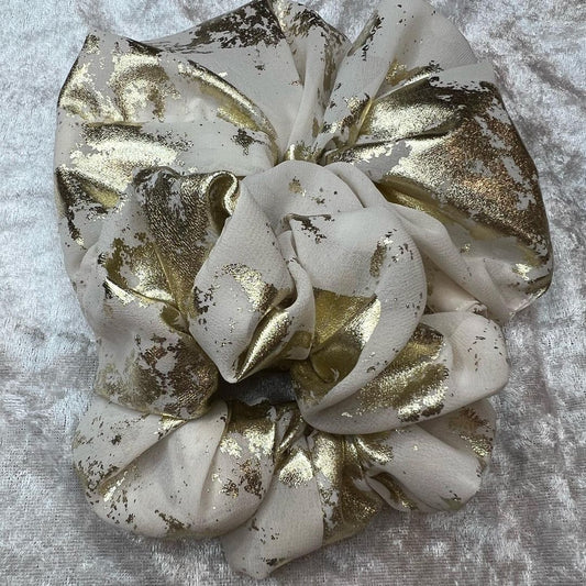 Gold & White Scrunchie