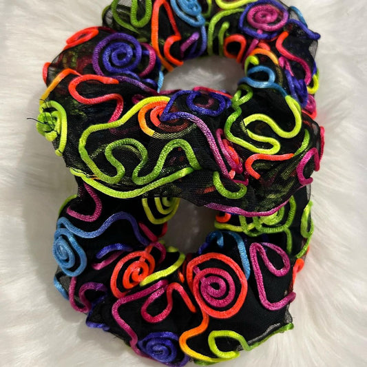 Rainbow Swirls Scrunchie