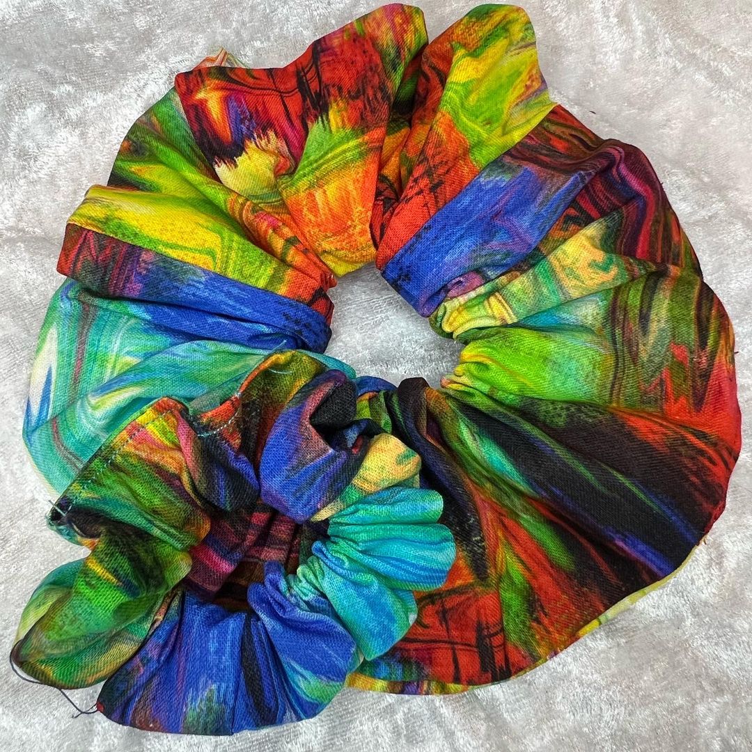 Rainbow Mix Scrunchie