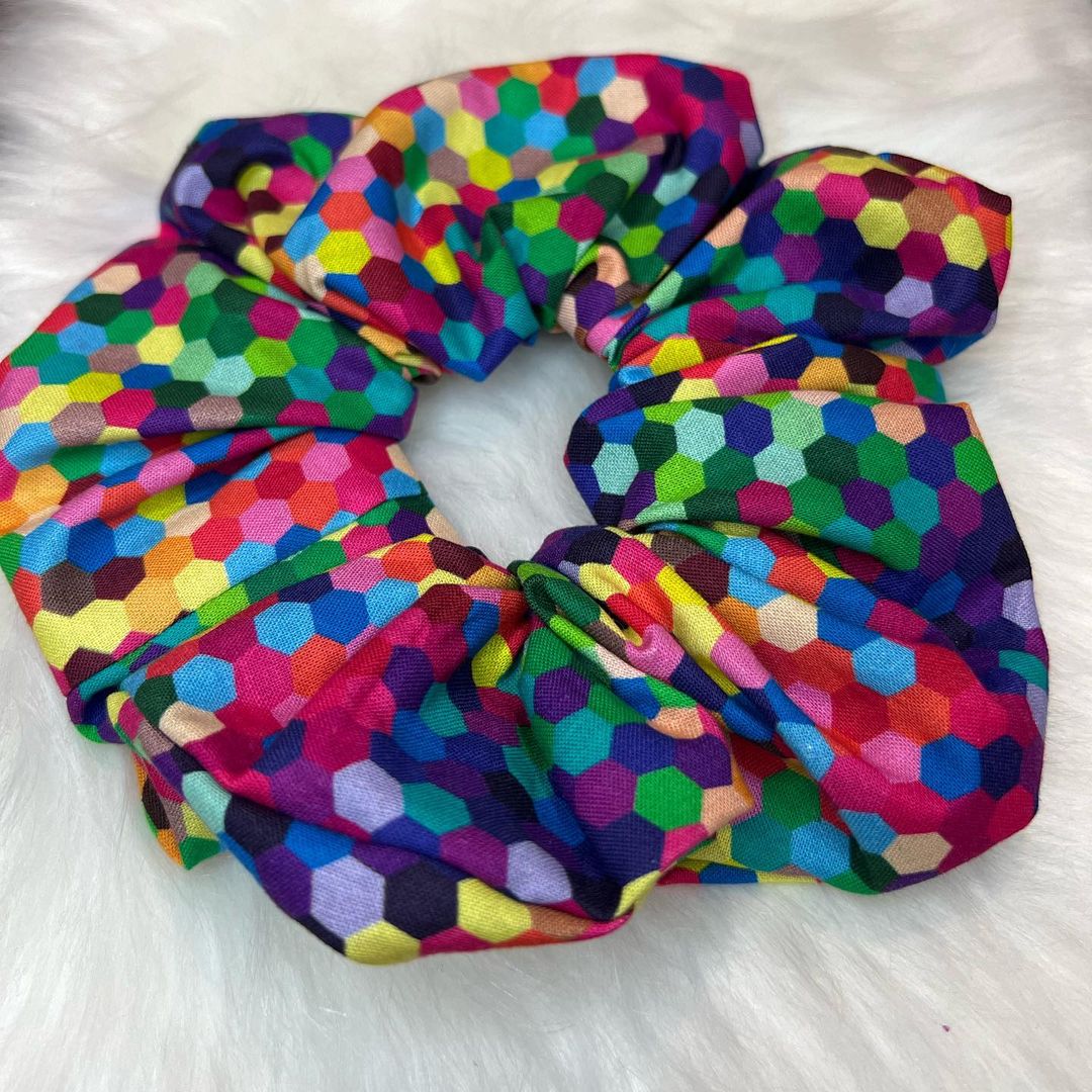 Hex Rainbows Scrunchie