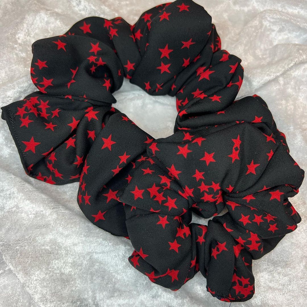 Red Starry Night Scrunchie