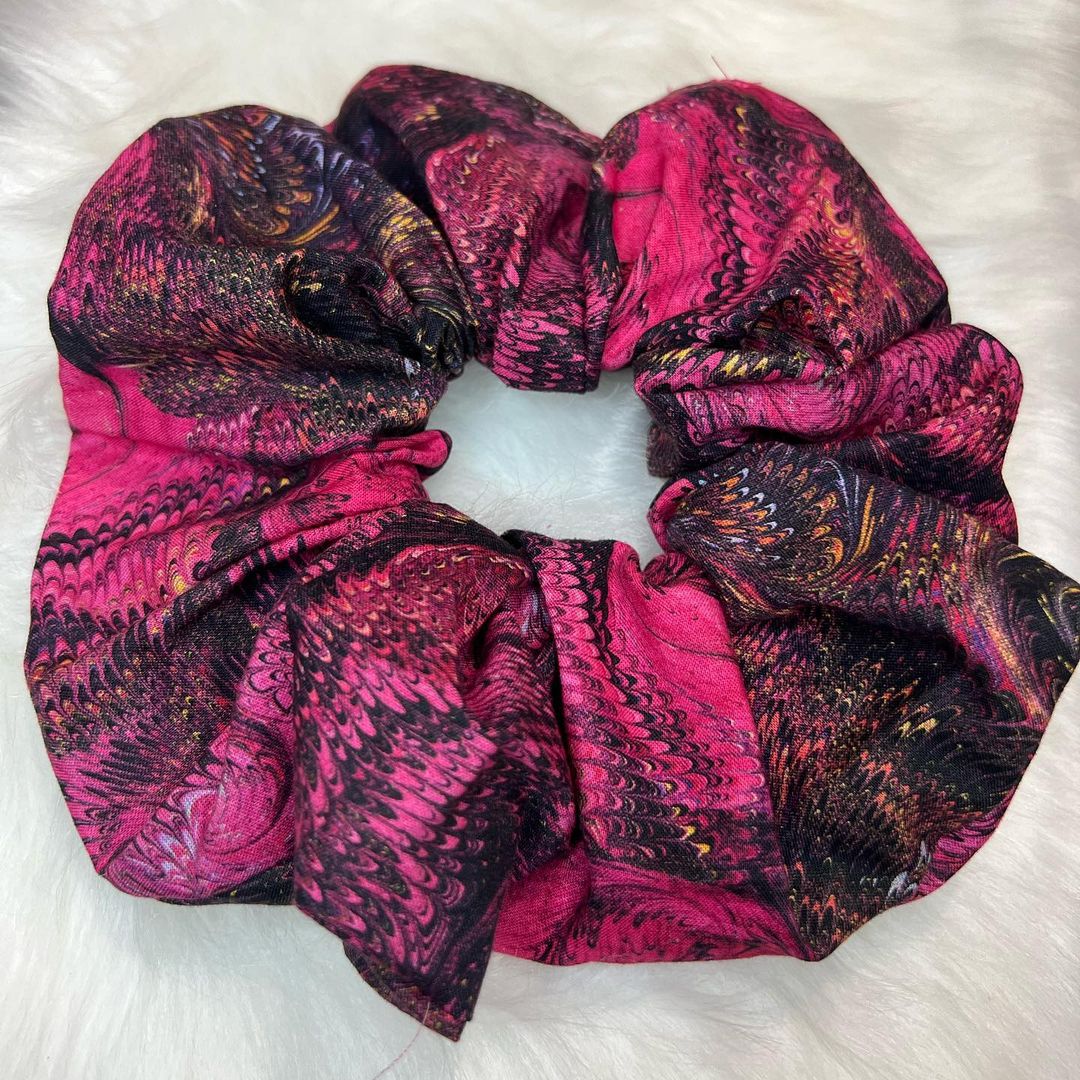 Pink Marble Magic Scrunchie