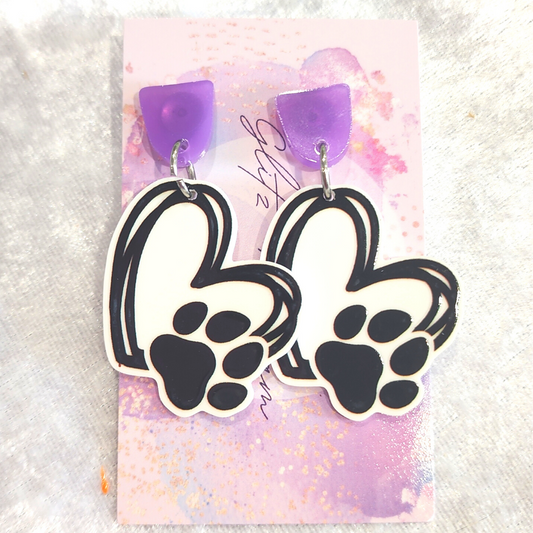 Pawprint Heart Earrings