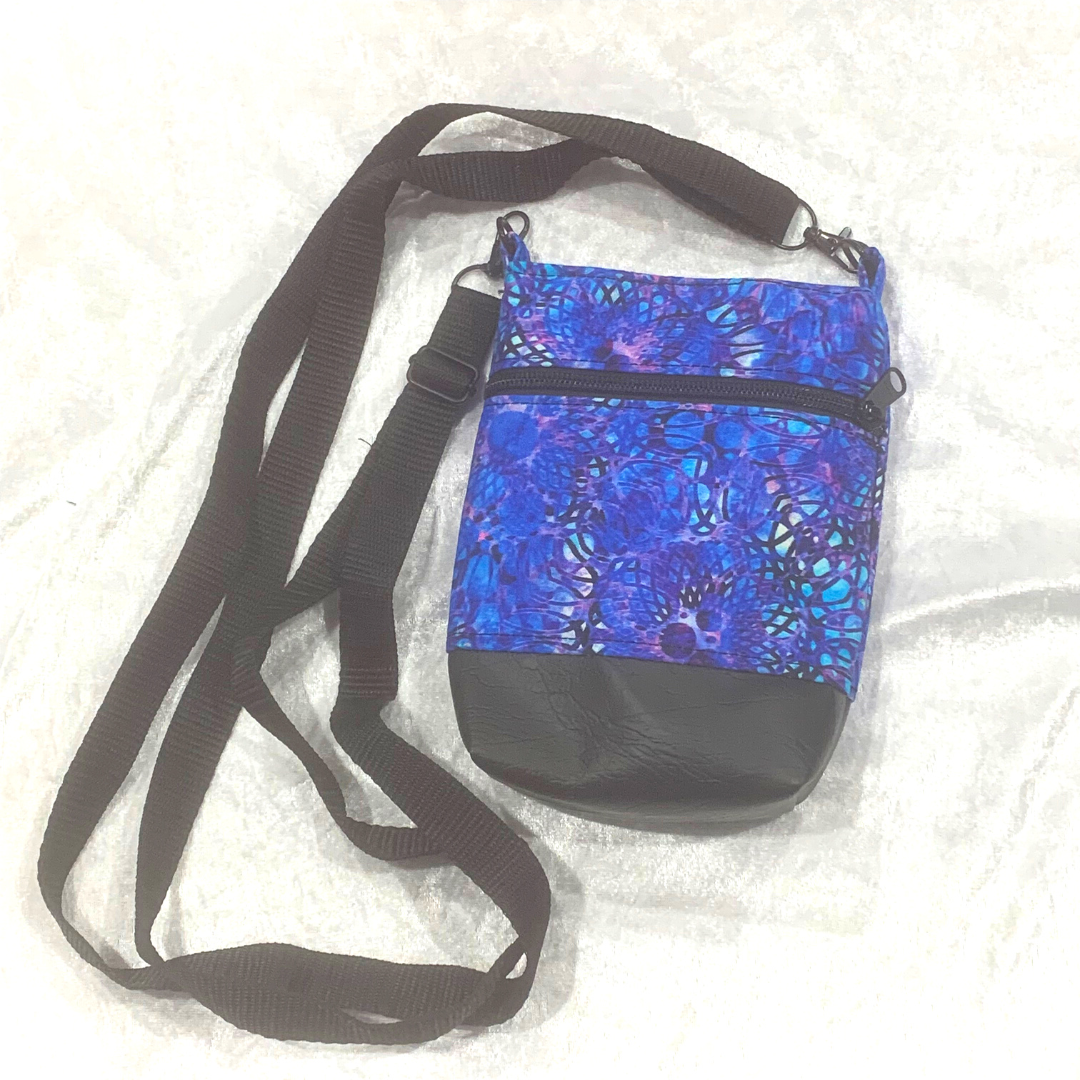 Psychedelic Blue Glitz Phone Bag