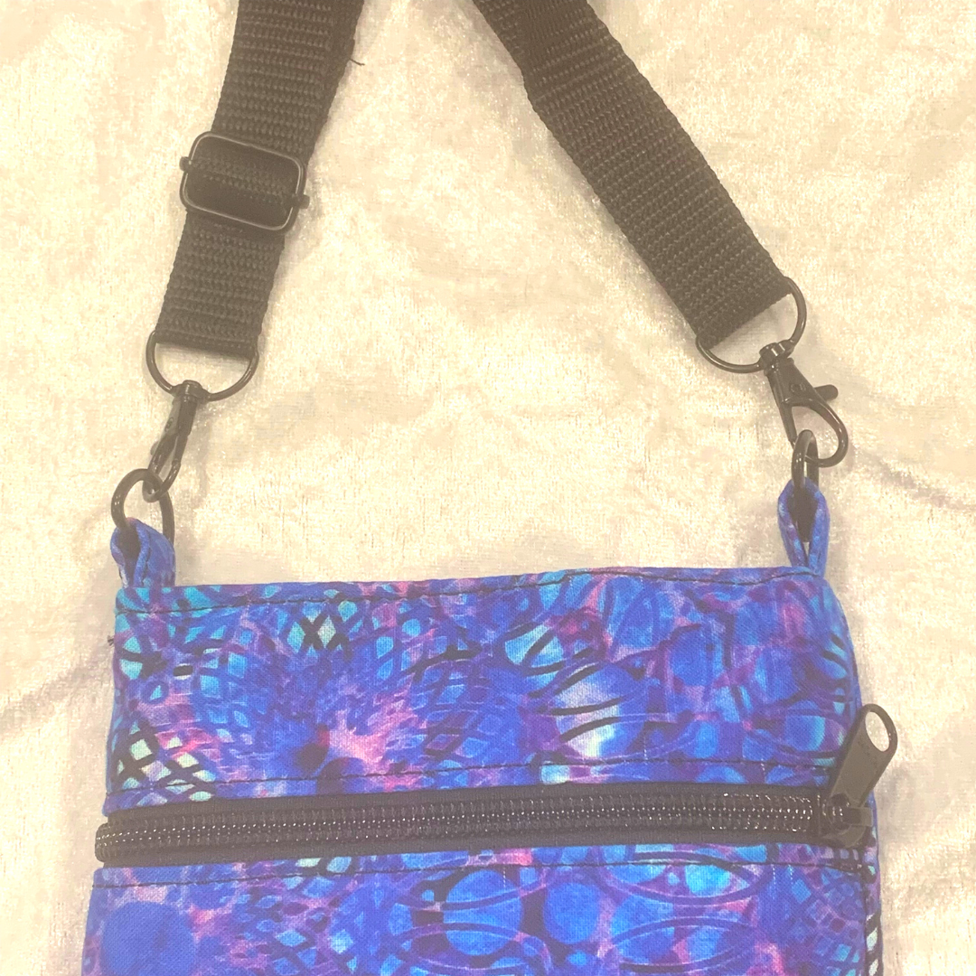 Psychedelic Blue Glitz Phone Bag