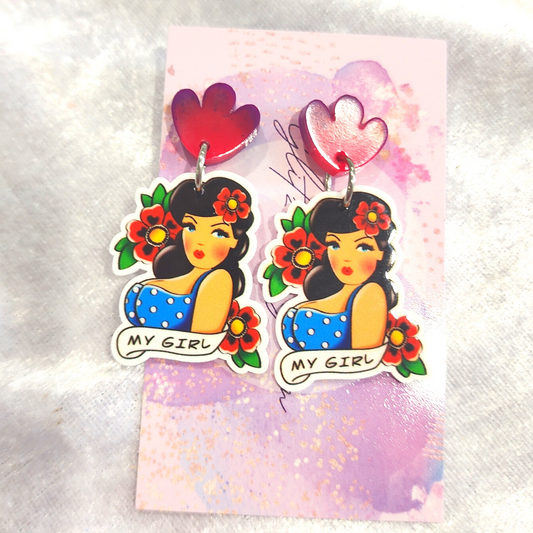 My Girl Slogan Earrings