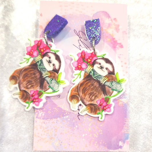 Hanging Sloth Earrings