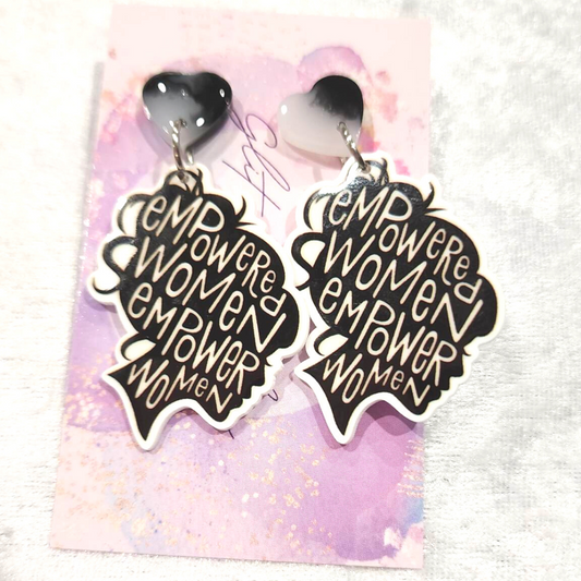 Empowered Women Slogan Earrings