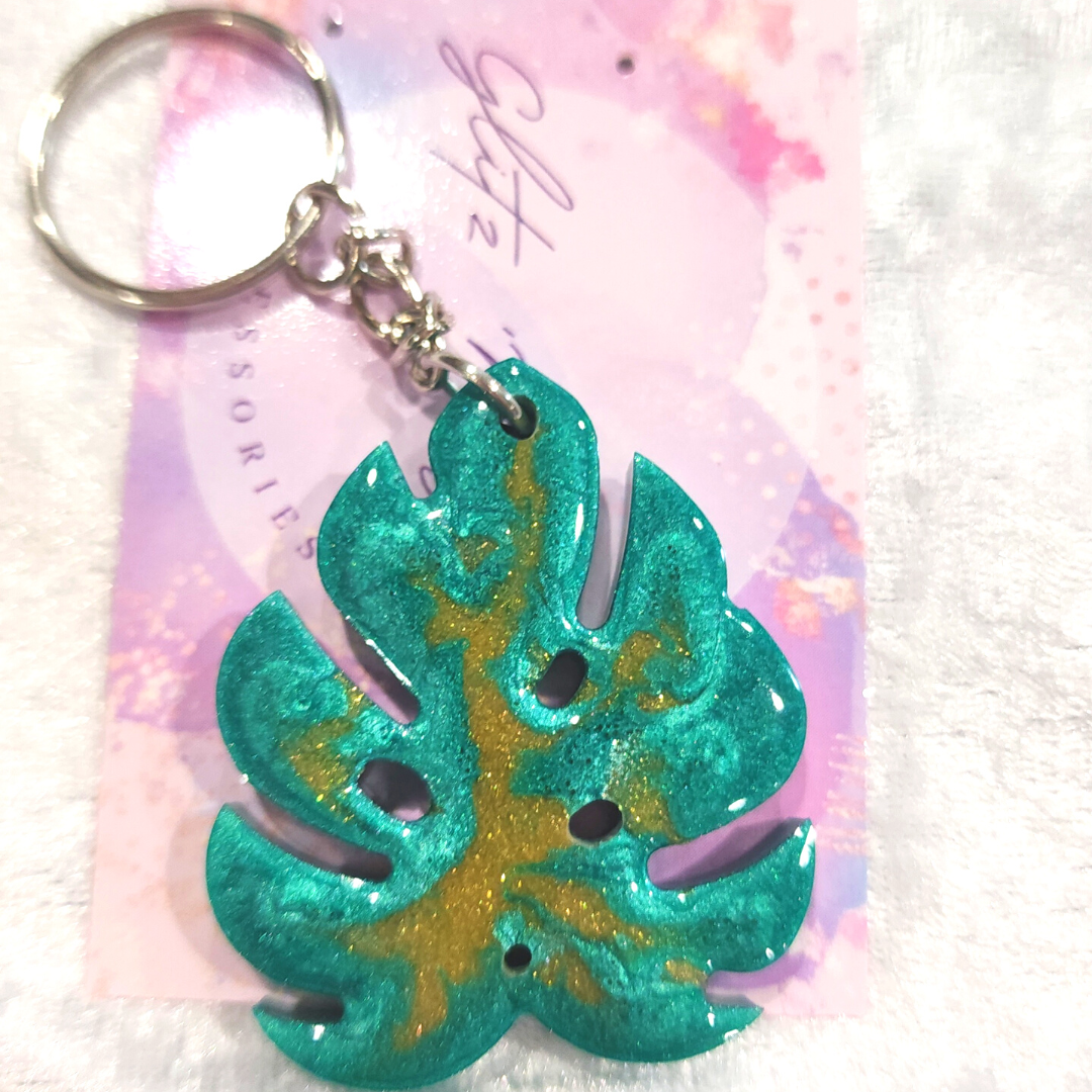 Monstera Leaf Key Ring #7