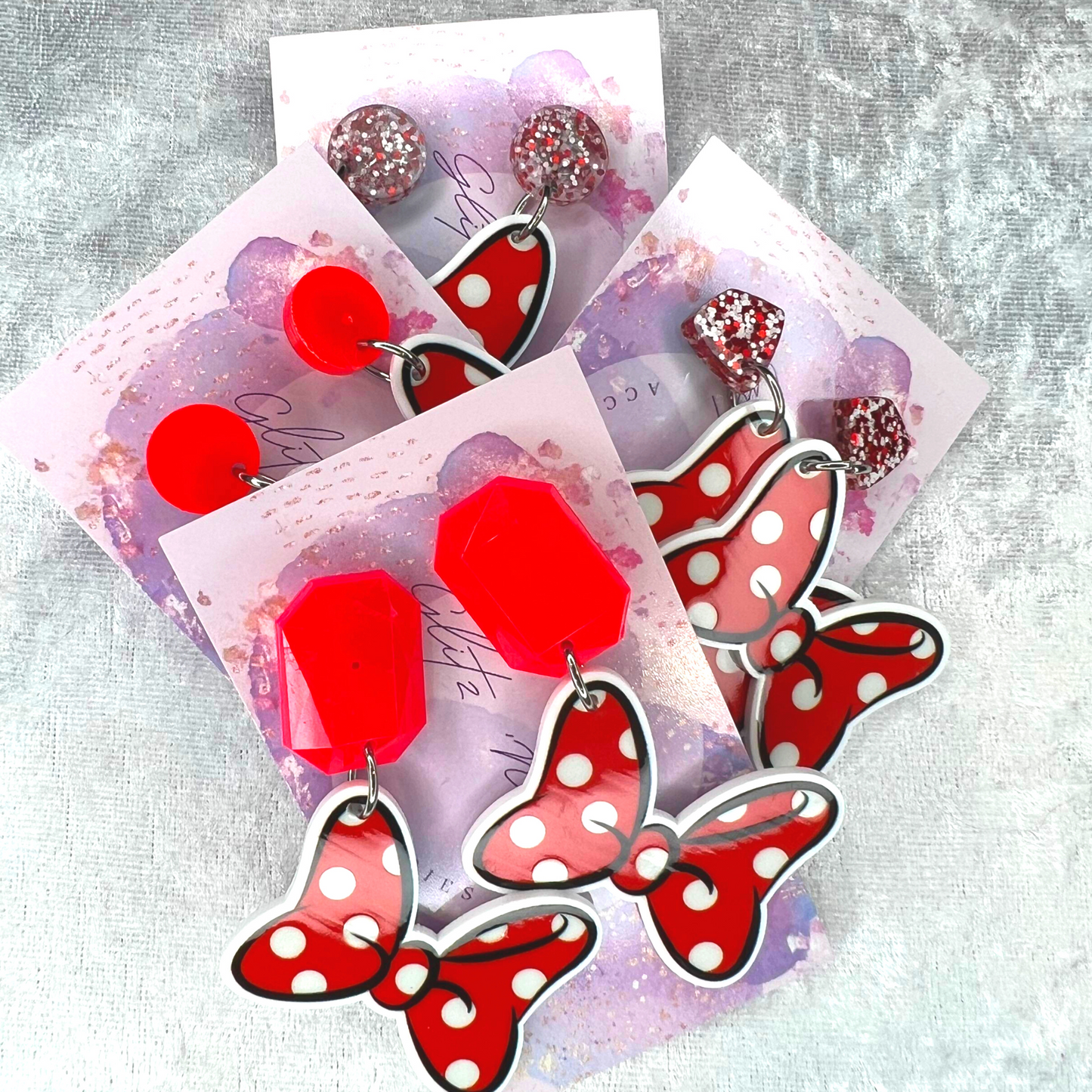 Red Bow Earrings