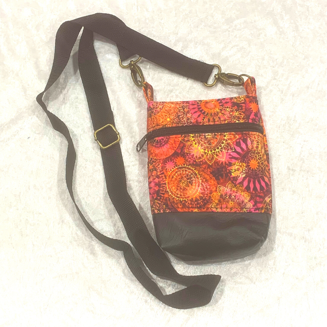 Pink & Orange Psychedelic Glitz Phone Bag