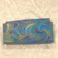 Blue & Gold Swirl Glitz Single Zip Wallet