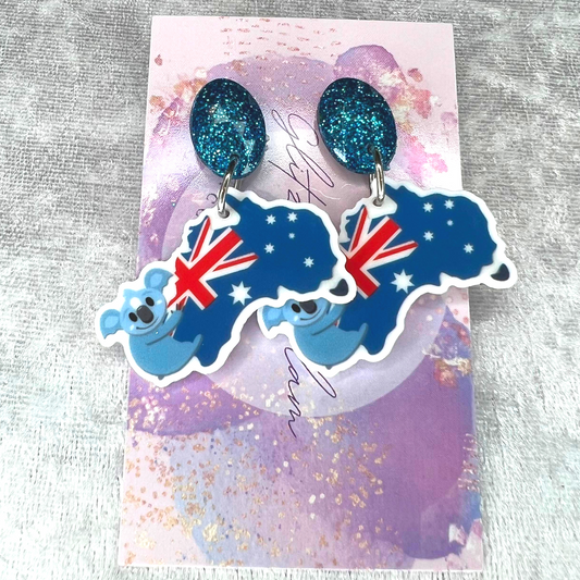 Australia Day Koala Earrings