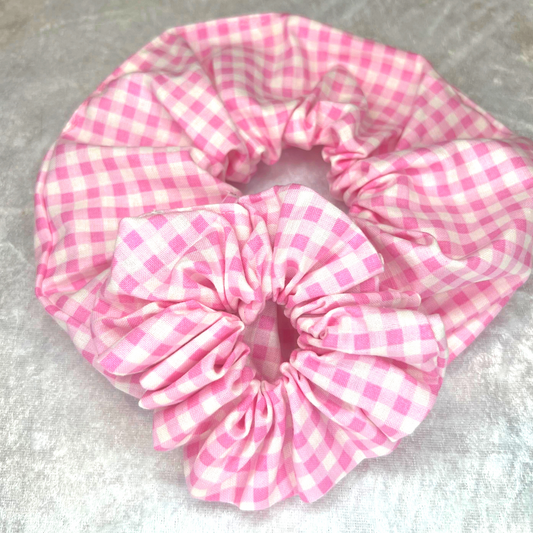 Pink Gingham Scunchie