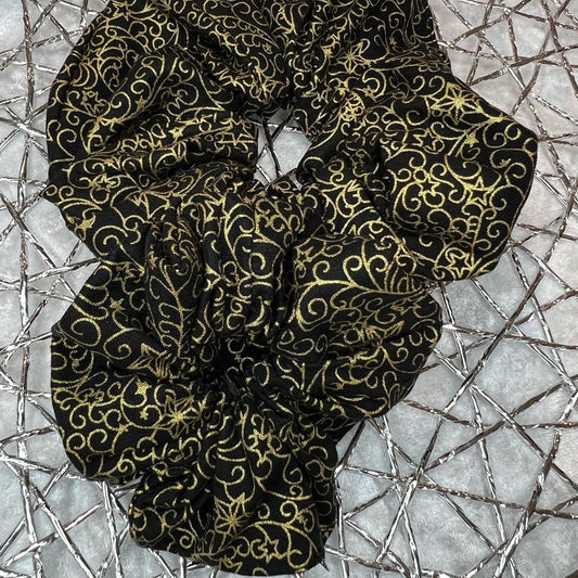 Black & Gold Christmas Scrunchie