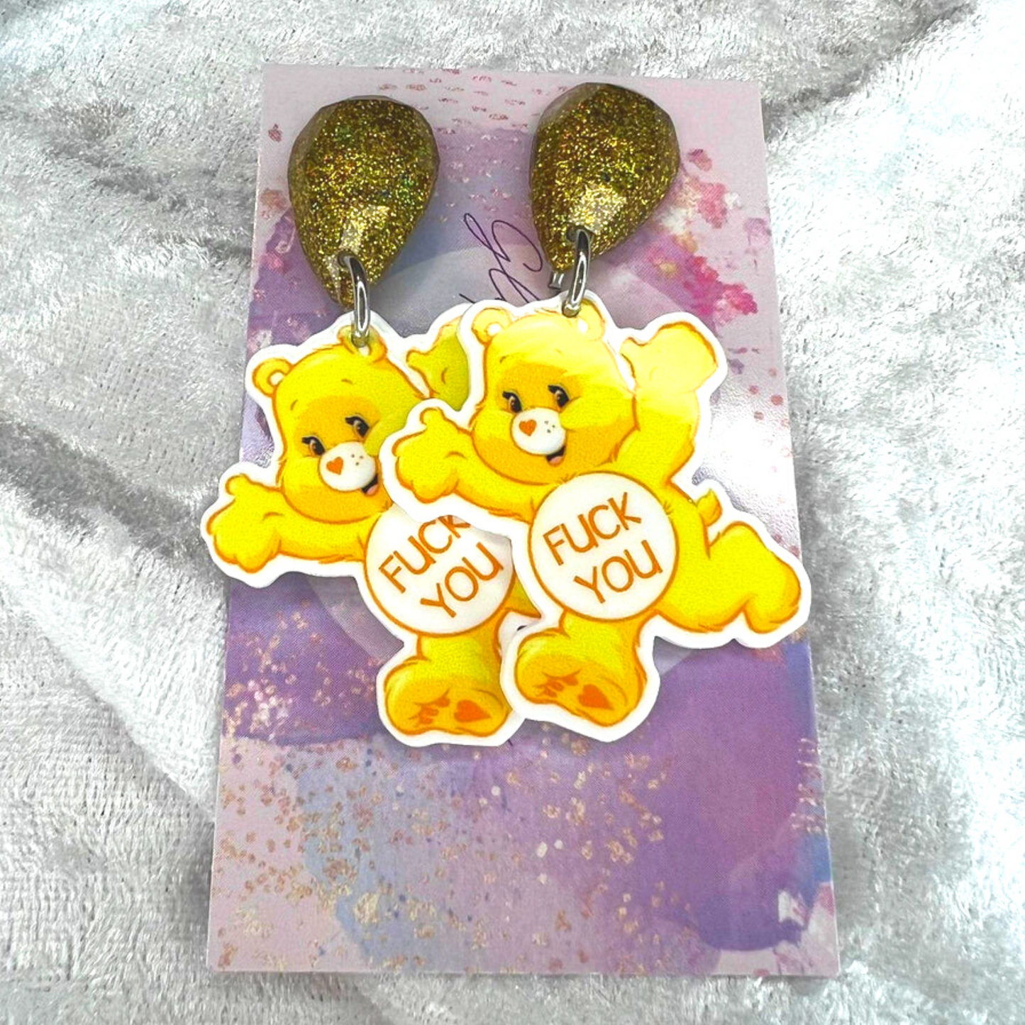 Fuck You Swear Bears Earrings