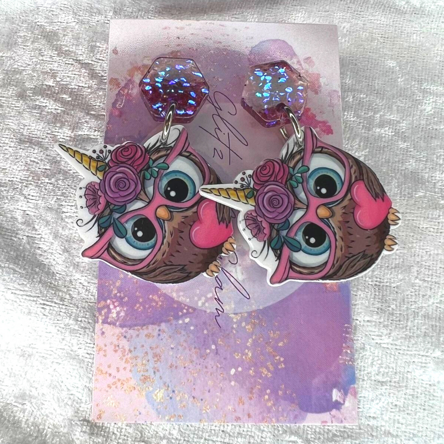 Cute Unicorn Owl Earrings