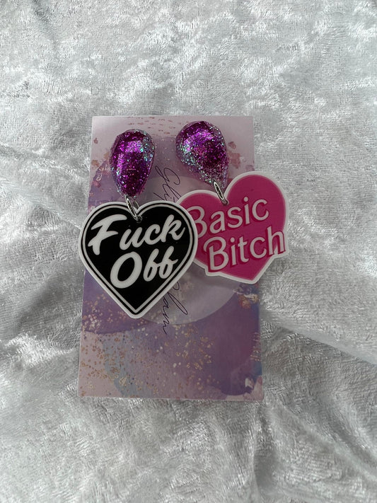 Fuck Off Basic Bitch Earrings