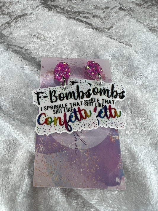 F-bombs 18+ Slogan Earrings