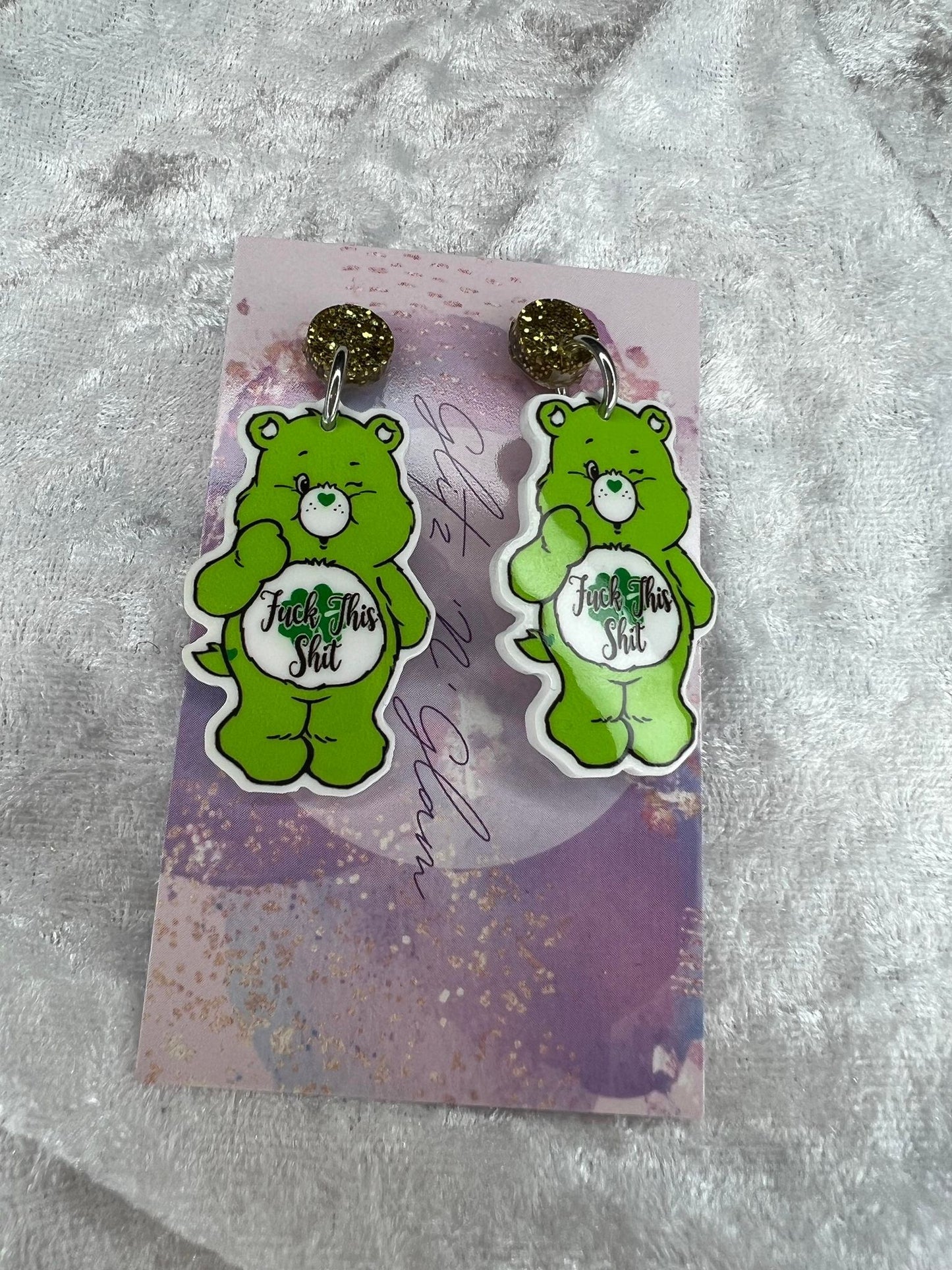 Fuck This Shit Swear Bears Earrings