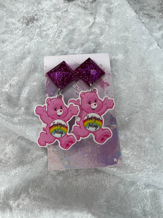 Fuck Your Feelings Swear Bears Earrings